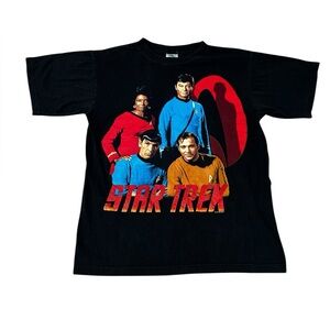 Vintage 90’s Champs Star Trek Black Graphic Tee Black Large